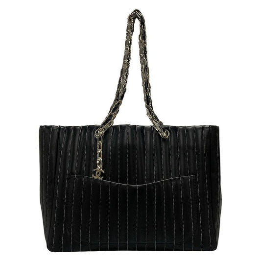 Chanel New Mademoiselle Tote Bag Black Lambskin A30038