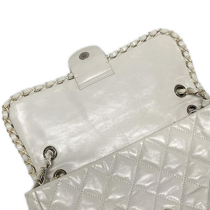 Chanel Shoulder Bag Chain Me/matelasse Ivory Chain Shoulder/matt Togo Old