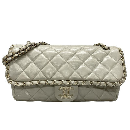 Chanel Shoulder Bag Chain Me/matelasse Ivory Chain Shoulder/matt Togo Old