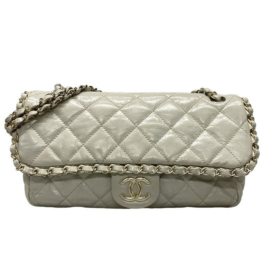 Chanel Shoulder Bag Chain Me/matelasse Ivory Chain Shoulder/matt Togo Old