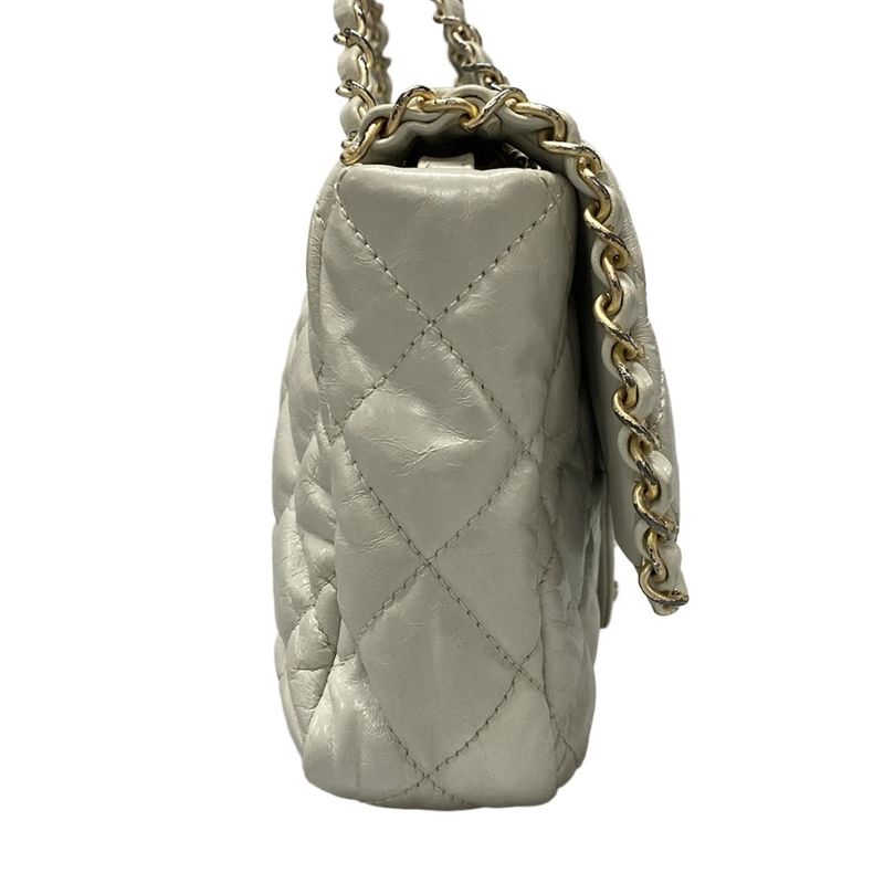 Chanel Shoulder Bag Chain Me/matelasse Ivory Chain Shoulder/matt Togo Old