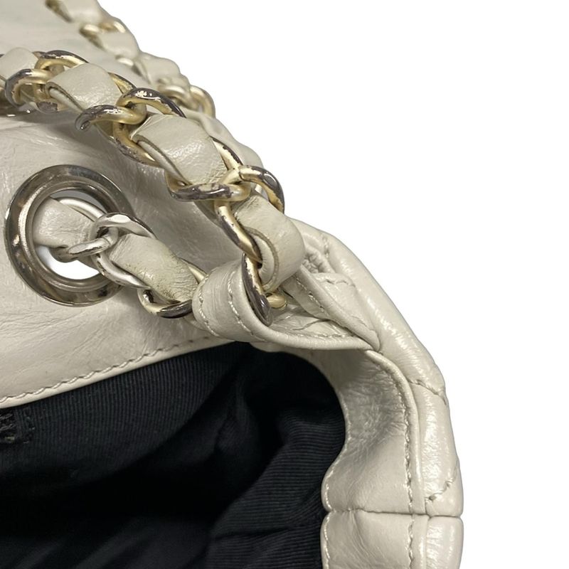 Chanel Shoulder Bag Chain Me/matelasse Ivory Chain Shoulder/matt Togo Old
