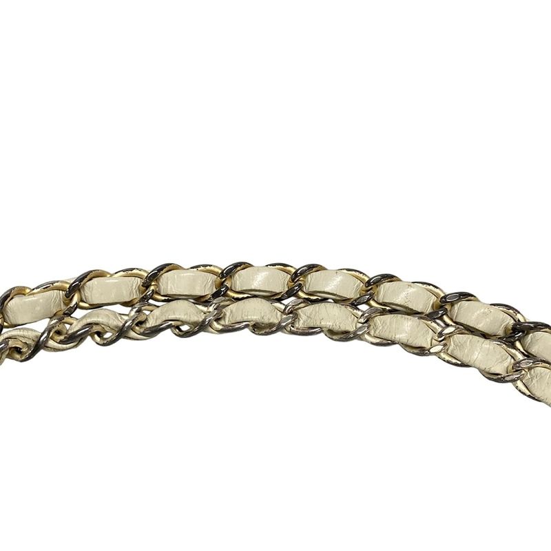 Chanel Shoulder Bag Chain Me/matelasse Ivory Chain Shoulder/matt Togo Old