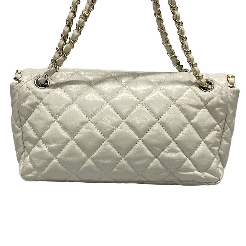 Chanel Shoulder Bag Chain Me/matelasse Ivory Chain Shoulder/matt Togo Old