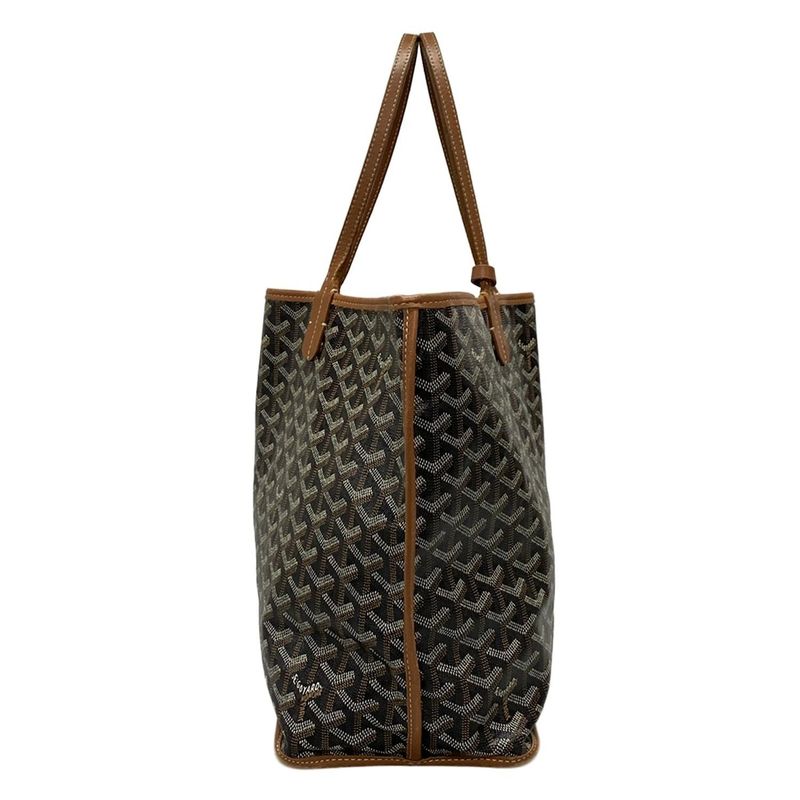 Goyard Tote Bag Ange PM Black And Brown Leather