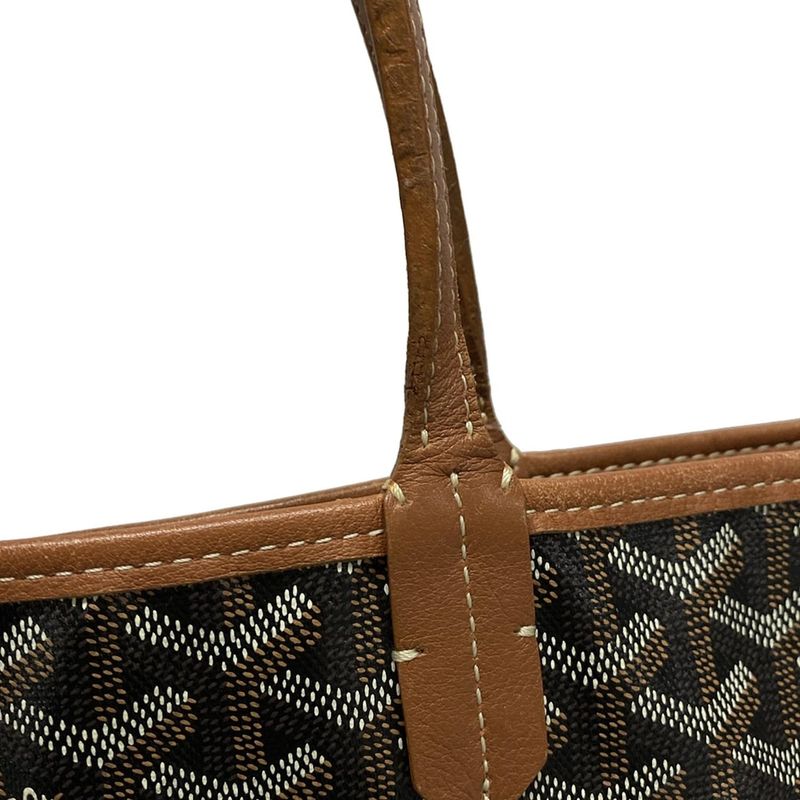 Goyard Tote Bag Ange PM Black And Brown Leather