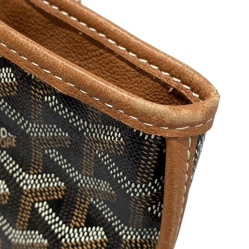 Goyard Tote Bag Ange PM Black And Brown Leather