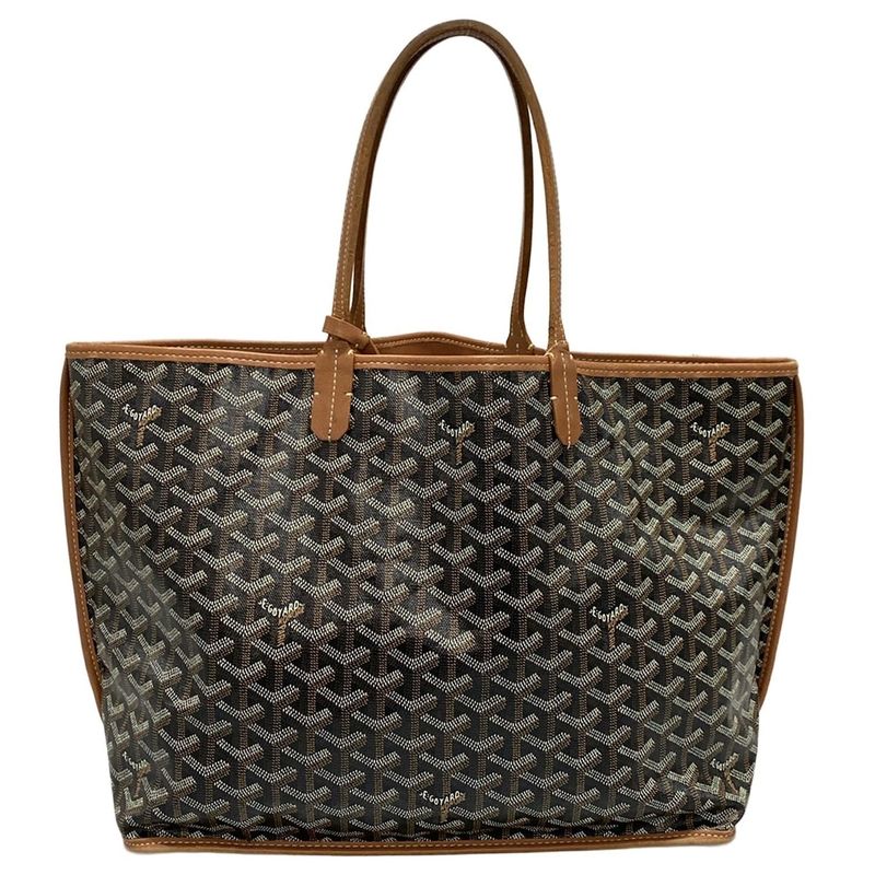 Goyard Tote Bag Ange PM Black And Brown Leather