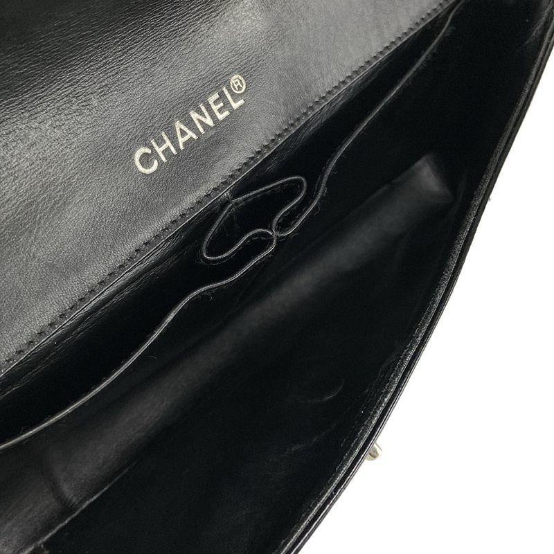 Chanel Shoulder Bag Camellia Black Laser Cut / Chain Shoulder / Silver Hardware