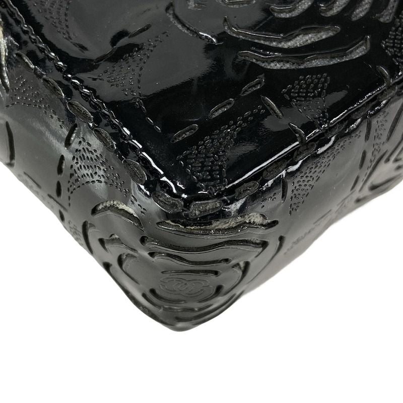 Chanel Shoulder Bag Camellia Black Laser Cut / Chain Shoulder / Silver Hardware