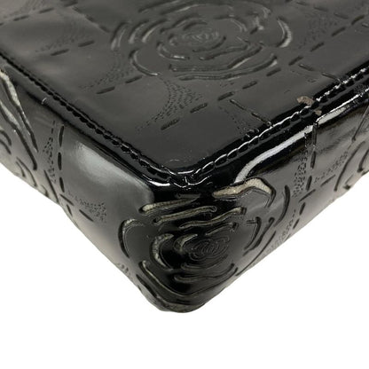 Chanel Shoulder Bag Camellia Black Laser Cut / Chain Shoulder / Silver Hardware