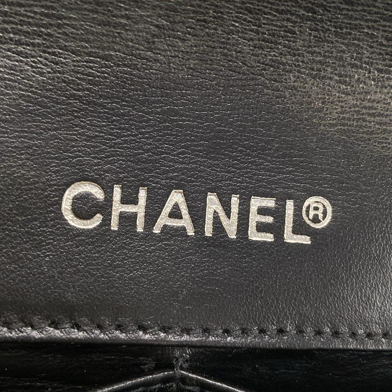 Chanel Shoulder Bag Camellia Black Laser Cut / Chain Shoulder / Silver Hardware