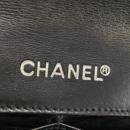 Chanel Shoulder Bag Camellia Black Laser Cut / Chain Shoulder / Silver Hardware