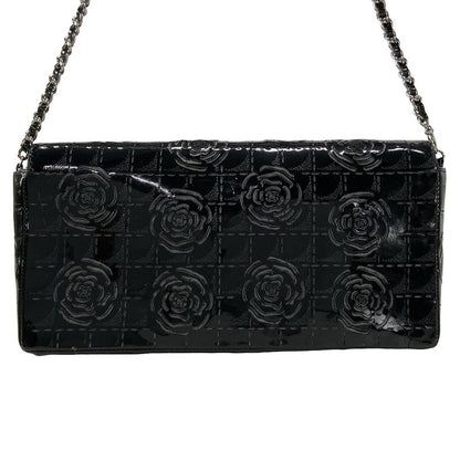 Chanel Shoulder Bag Camellia Black Laser Cut / Chain Shoulder / Silver Hardware