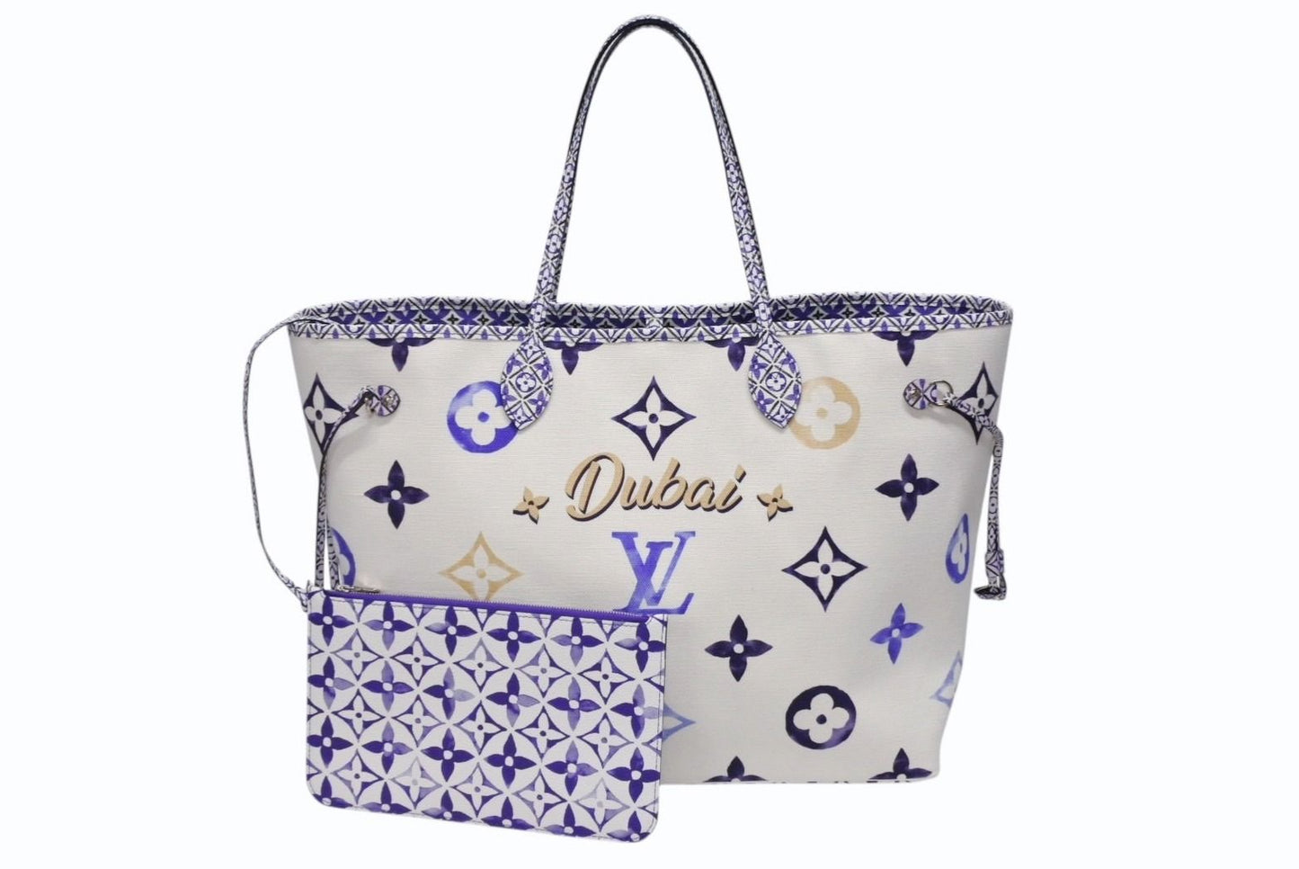 Louis Vuitton Neverfull GM Tote Bag Dubai Limited Monogram Canvas Blue