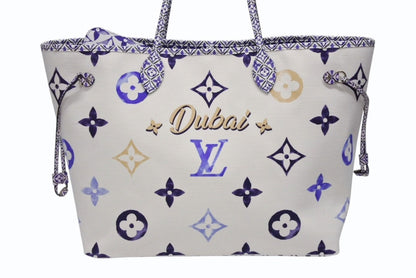 Louis Vuitton Neverfull GM Tote Bag Dubai Limited Monogram Canvas Blue — view 3