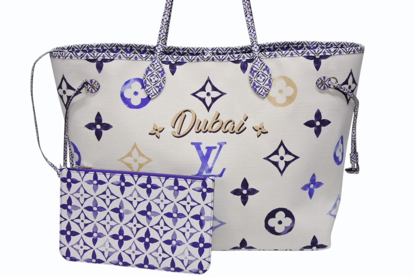 Louis Vuitton Neverfull GM Tote Bag Dubai Limited Monogram Canvas Blue — view 2