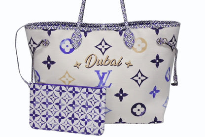 Louis Vuitton Neverfull GM Tote Bag Dubai Limited Monogram Canvas Blue — view 2