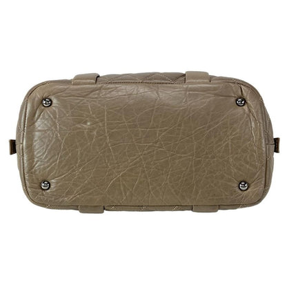 Chanel Handbag Lady Blade Beige Silver Hardware