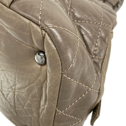 Chanel Handbag Lady Blade Beige Silver Hardware