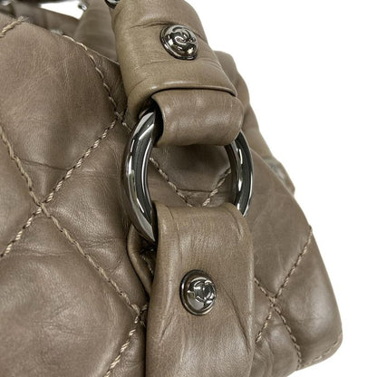 Chanel Handbag Lady Blade Beige Silver Hardware