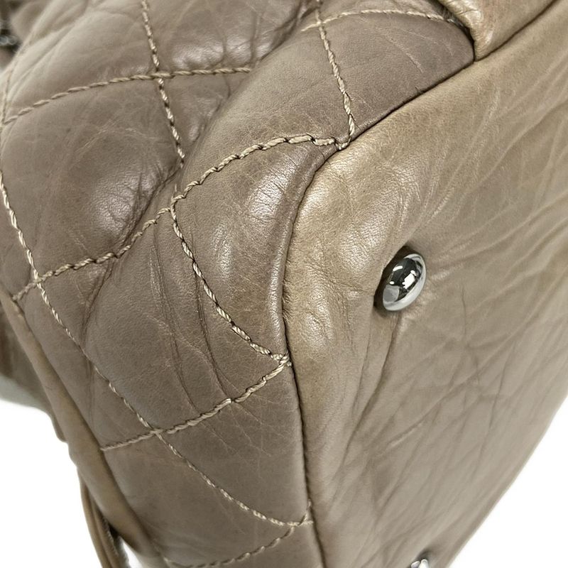 Chanel Handbag Lady Blade Beige Silver Hardware