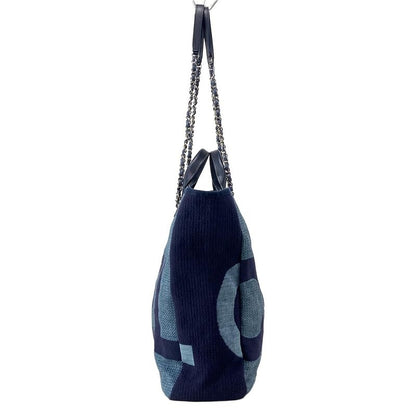 Chanel Tote Large Shopping Bag A57162 Light Blue X Navy Chain Shoulder / Silver