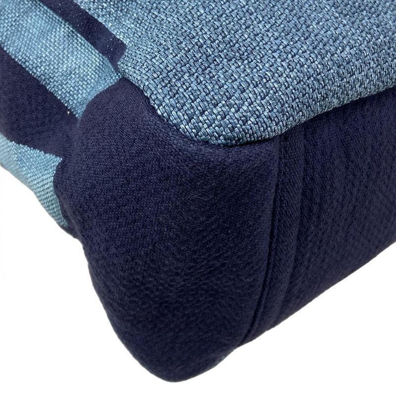 Chanel Tote Large Shopping Bag A57162 Light Blue X Navy Chain Shoulder / Silver