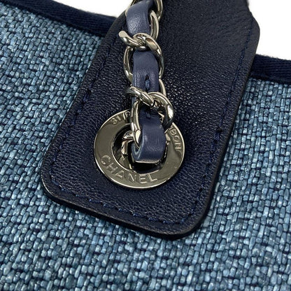Chanel Tote Large Shopping Bag A57162 Light Blue X Navy Chain Shoulder / Silver