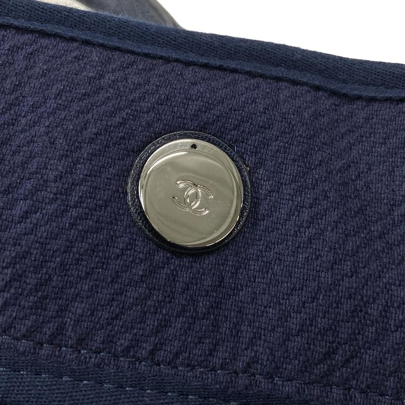 Chanel Tote Large Shopping Bag A57162 Light Blue X Navy Chain Shoulder / Silver