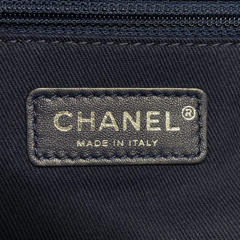 Chanel Tote Large Shopping Bag A57162 Light Blue X Navy Chain Shoulder / Silver