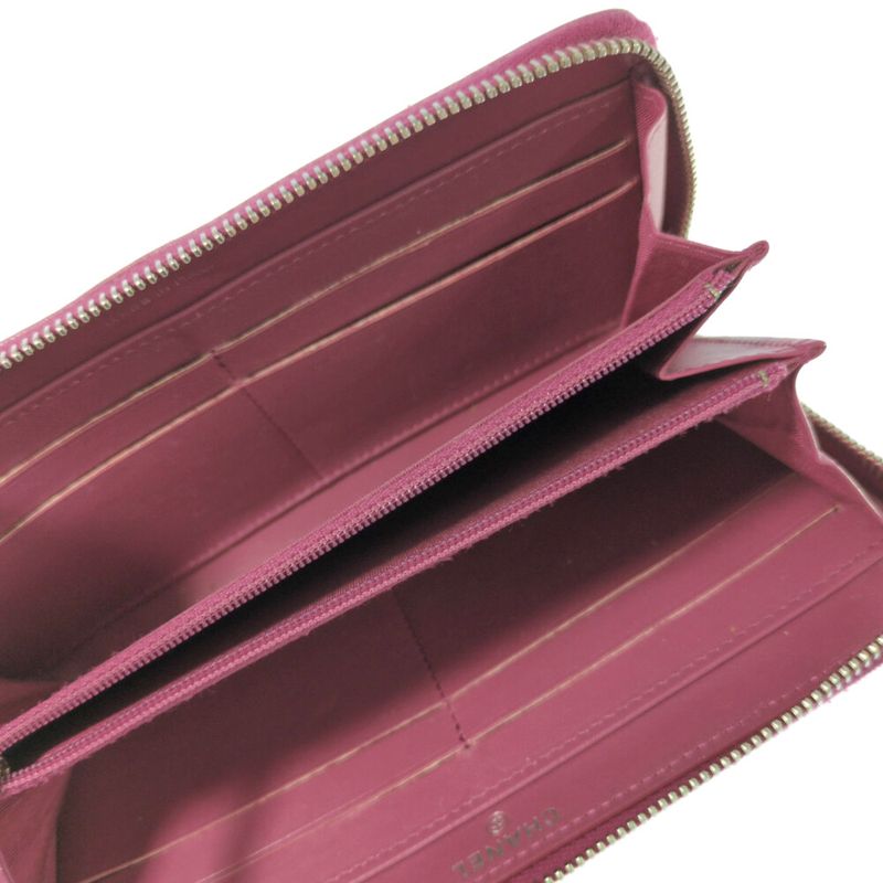 Chanel Camellia Round Zipper Long Wallet Pink/chanel Next-day Delivery- 595515