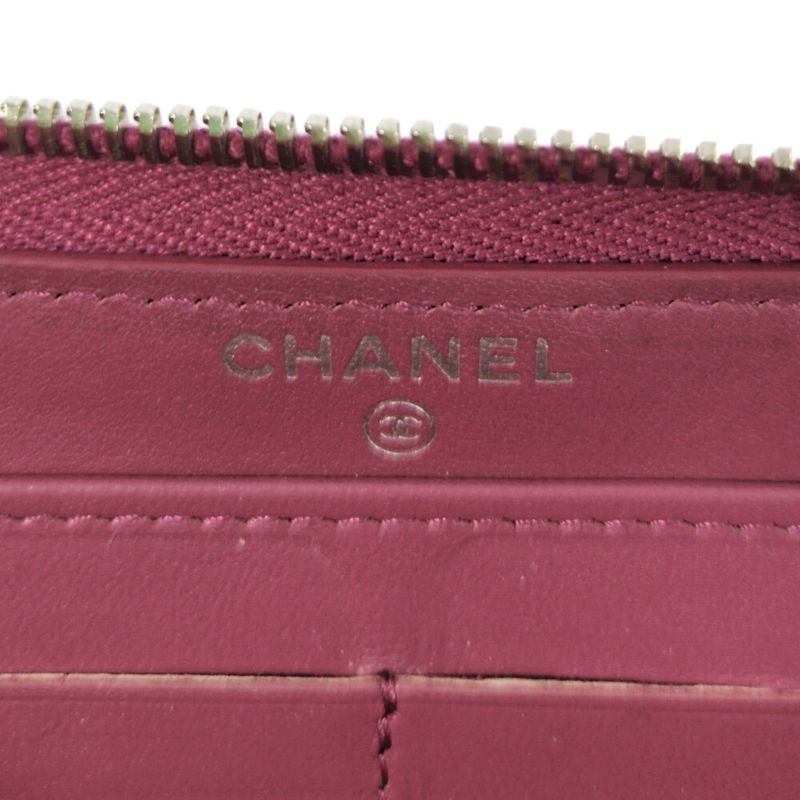 Chanel Camellia Round Zipper Long Wallet Pink/chanel Next-day Delivery- 595515