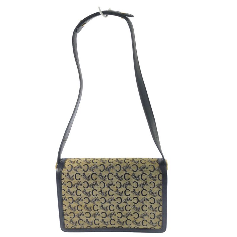 Celine C Canvas Stained Shoulder Bag / Black / Next Day Delivery Available []C