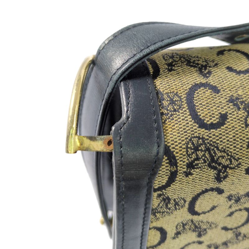 Celine C Canvas Stained Shoulder Bag / Black / Next Day Delivery Available []C