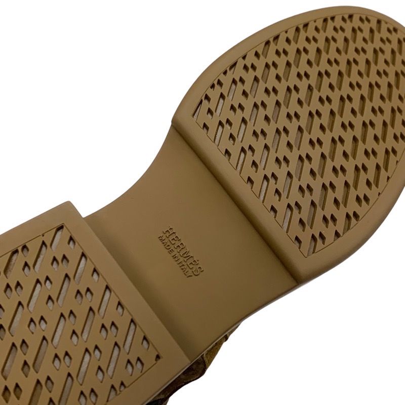 Hermes Veo Boots Short Boots Shoes Suede Shearling Brown Silver Shearling Boots