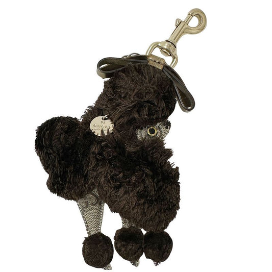 Gucci Key Holder Women Men Brand GG Plus Guccioli Standard Poodle Brown Cute