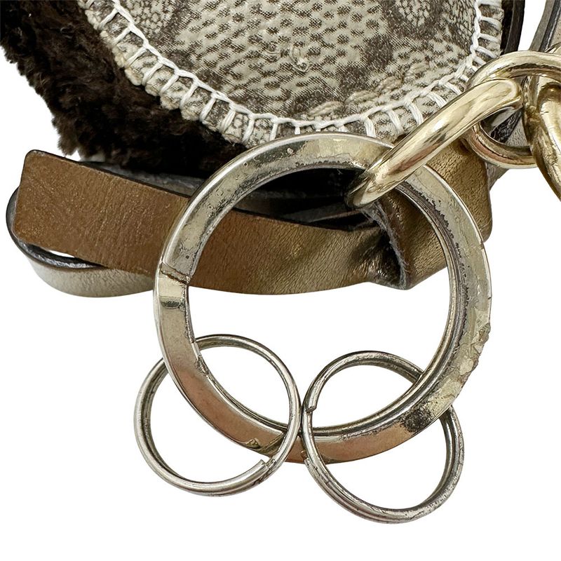 Gucci Key Holder Women Men Brand GG Plus Guccioli Standard Poodle Brown Cute