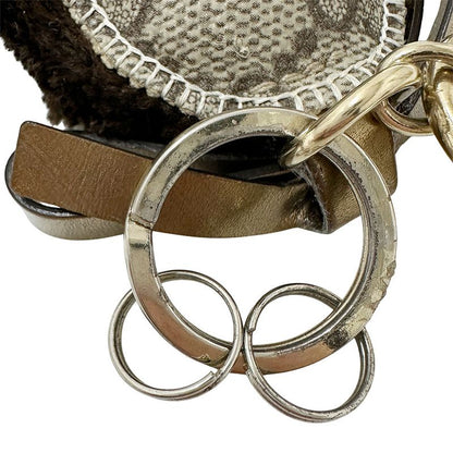Gucci Key Holder Women Men Brand GG Plus Guccioli Standard Poodle Brown Cute