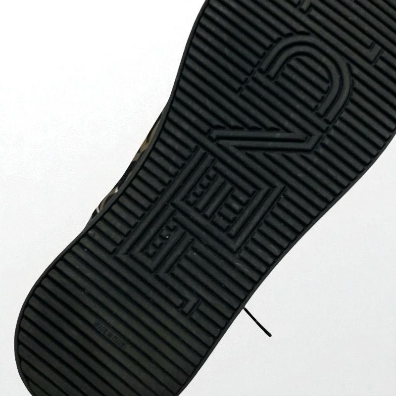 Fendi Sneakers Shoes Fabric Black Brown White Black Zucca Logo