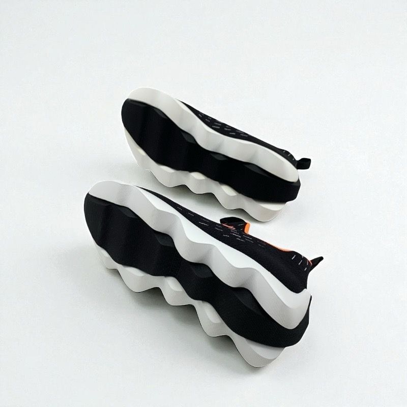 Hermes Cles Sneakers Shoes Fabric Black Orange Unused H Logo