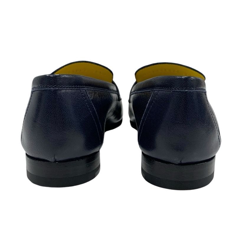 Hermes Paris Loafer Leather Shoes Leather Navy Silver Constance Moccasin Flat