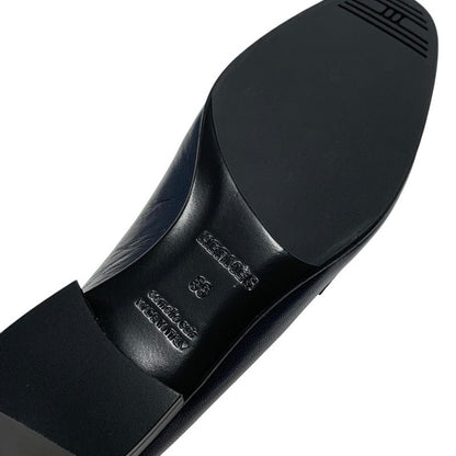 Hermes Paris Loafer Leather Shoes Leather Navy Silver Constance Moccasin Flat