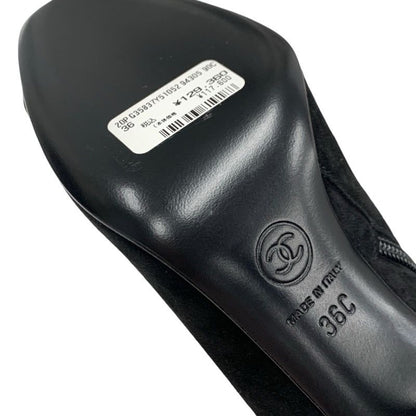 Chanel Boots Short Boots Shoes Suede Black Unused Rhinestone Star