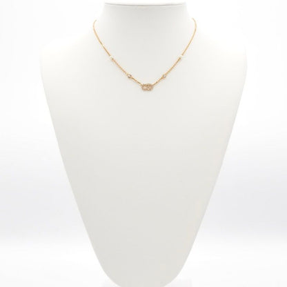 Christian Dior Clair D LUNE Necklace Pendant Choker Gold CD Logo Rhinestone