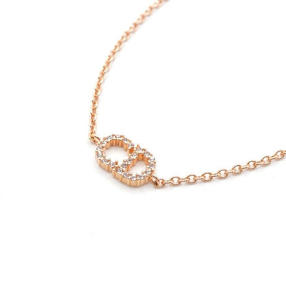 Christian Dior Clair D LUNE Bracelet Bangle Cuff Pink Gold CD Logo Rhinestone