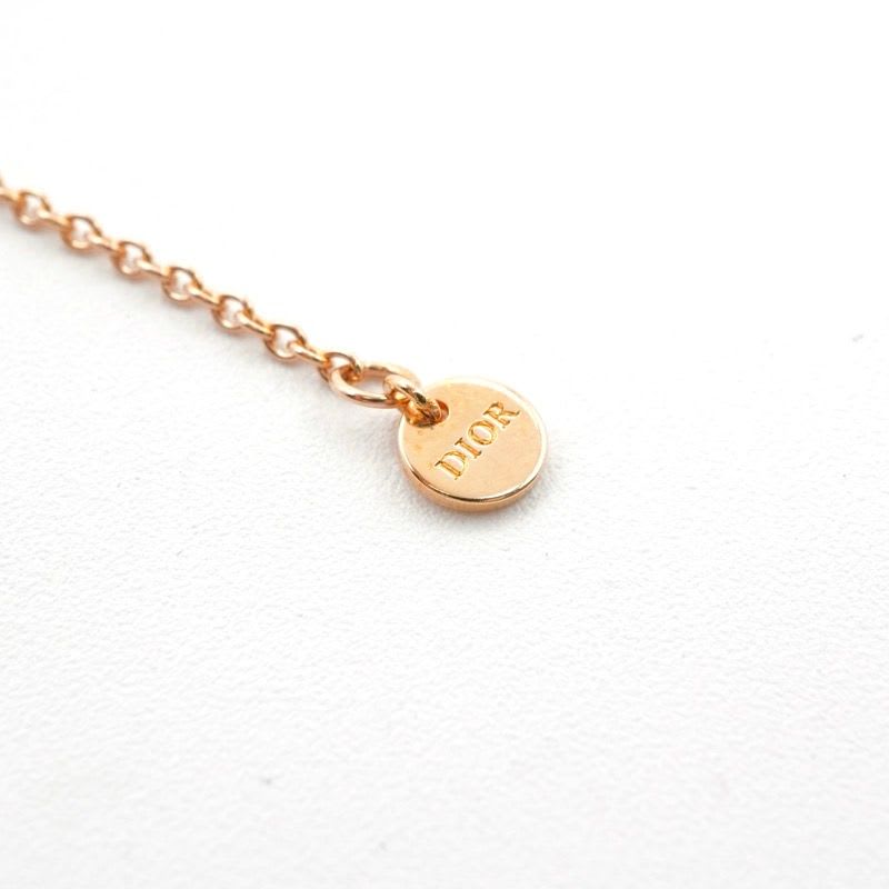 Christian Dior Clair D LUNE Bracelet Bangle Cuff Pink Gold CD Logo Rhinestone