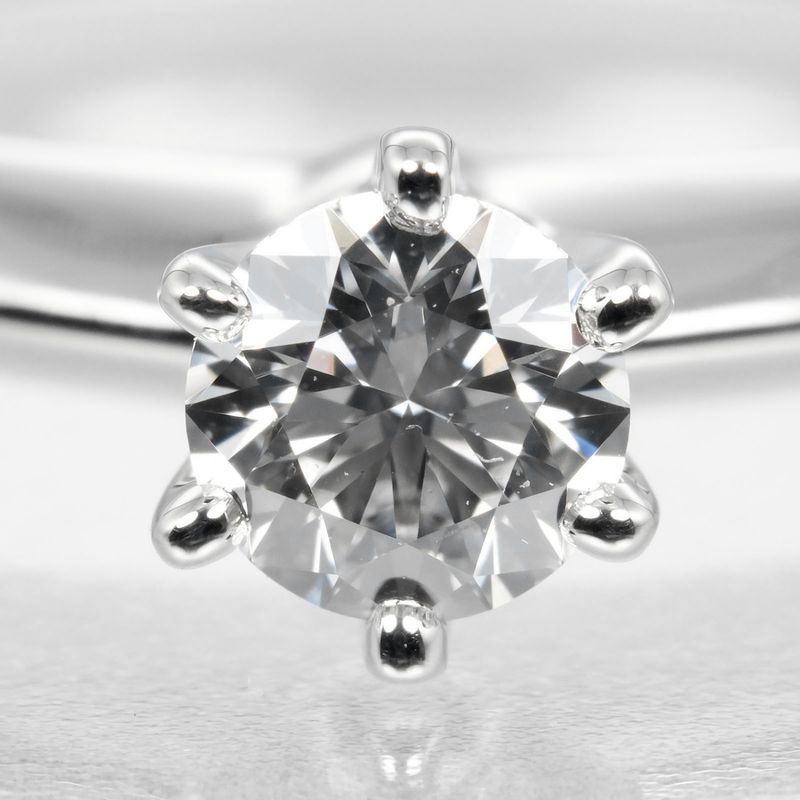 Tiffany & Co Solitaire 0.24ct Vs1/f/3ex Pt950platinum × Diamond #9 Ladies 3.59g
