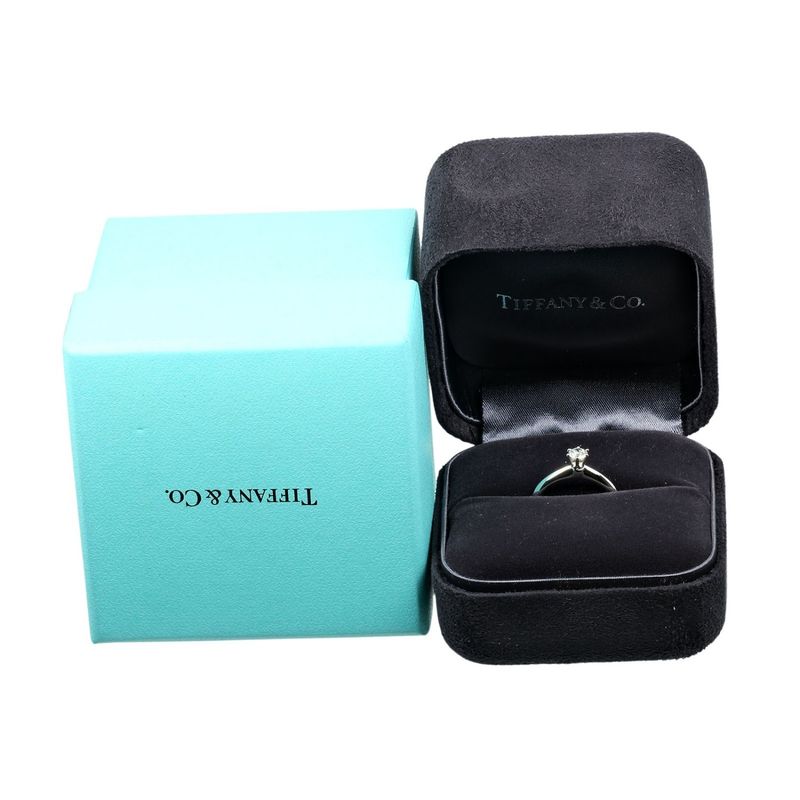 Tiffany & Co Solitaire 0.24ct Vs1/f/3ex Pt950platinum × Diamond #9 Ladies 3.59g