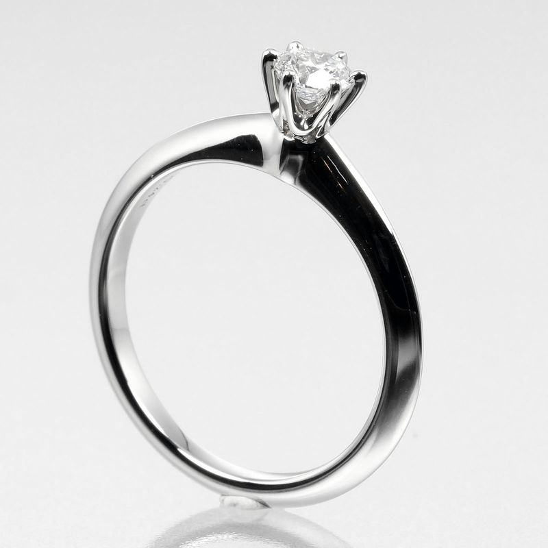 Tiffany & Co Solitaire 0.24ct Vs1/f/3ex Pt950platinum × Diamond #9 Ladies 3.59g